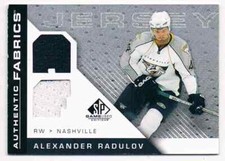 2007-08 SP GAME USED AUTHENTIC FABRICS JERSEY ALEXANDER RADULOV DUAL JERSEYS 2