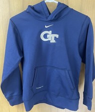 Nike Therma Fit Georgia Tech Boy  s Size M Hoodie GT Hooded Sweatshirt Navy