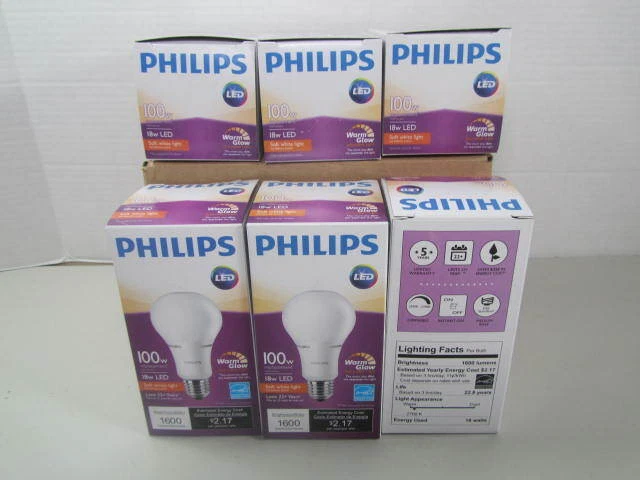 Philips 459115 LED Lamp, 18 W, 100 W Incandescent , E26 Medium A21 LED 6-Pack. - Image 3 of 4