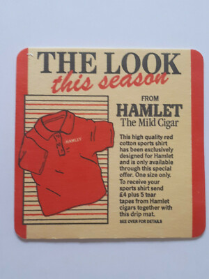 Zigarren - Hamlet - The Look This Season - Vintage Bierdeckel 1990
