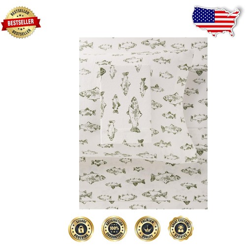 Charming King Sheet Set with School of Fish Design - Easy Care & Comfort