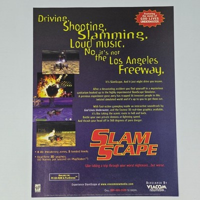 Slam Scape PC PlayStation PS1 Loud Music Print Ad/Poster