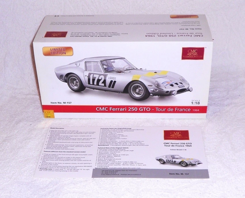 CMC  FERRARI 250 GTO.  Rare, M-157 ** Tour de France #172 ** Free shipping!! ** - Image 4 of 4