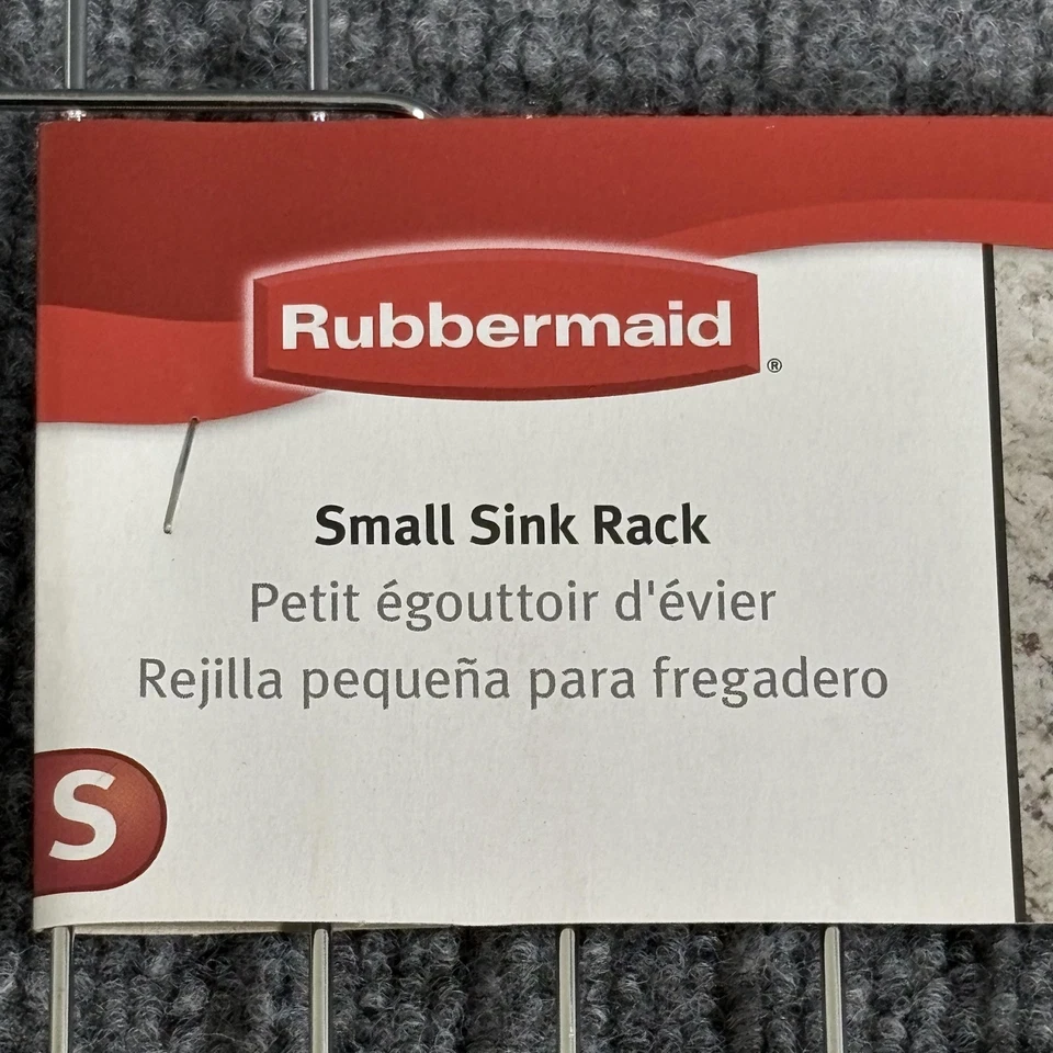Rubbermaid Small Sink Rack Chrome Wire Kitchen Dish Drainer Grid Protector 6103 - Image 4 of 4