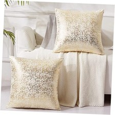 EUCIOR Gold and White Pillow,Champagne 22" x 22" Pack of 2 Champagne White