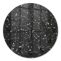 Wanduhr Aus GehäRtetem Glas Glas-Wanduhr Sternbild Schwarze Zeiger Fi60 Cm