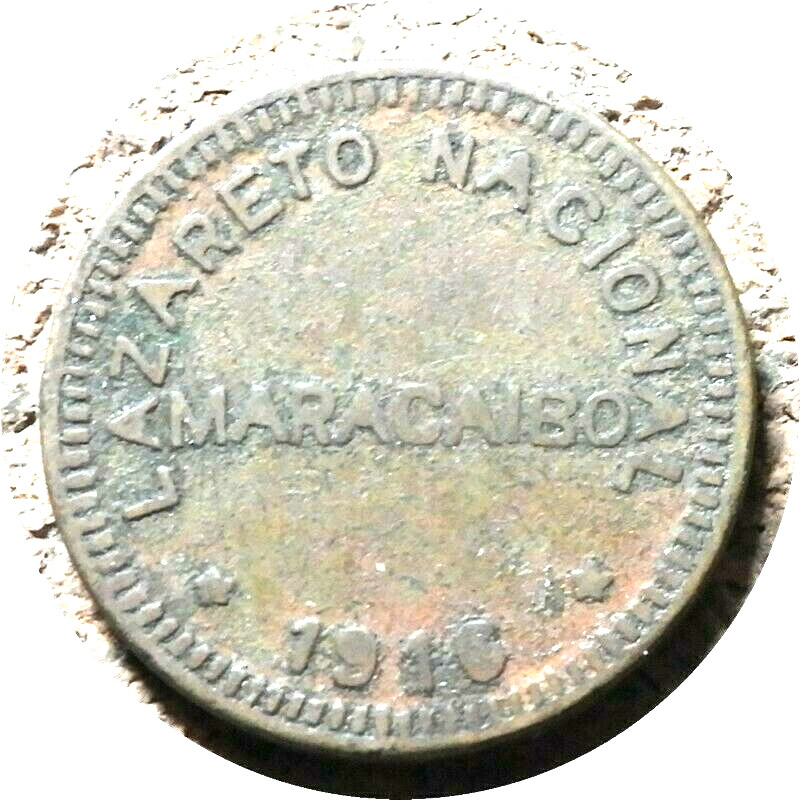 elf Venezuela Maracaibo Lazareto Leper Colony 5 Centimos 1916  