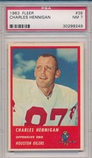 1963 FLEER #38 CHARLES HENNIGAN - PSA 7 NM (SVSC)