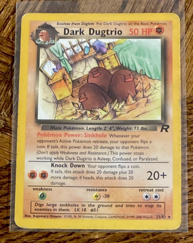 2000 POKEMON TEAM ROCKET DARK DUGTRIO CARD 23/82 STAGE 1 50 HP