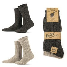 2 Pairs Cozy Alpaca Wool Boot Socks for Men Women Extra Thick Loose-Fit