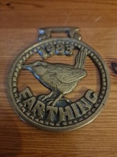 Brass 1983 Farthing with Wren - Olde English Horse Brass Very Good Condition. 