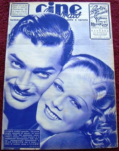 JEAN HARLOW/GABLE COVER Cine Ilustrato (5/23/36) movies Lombard Weissmuller