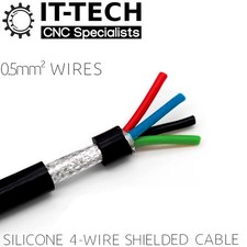 0.5mm² 20AWG MultiCore Flexible Silicone Screened Cable Shielded Wire 4 Core CNC