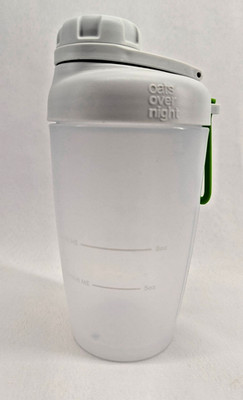 Overnight Oats Shaker Bottle Container Cup Flip Lid Green Handle