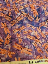 JOANN  Dragonfly By The half Yard Purple Pink Fabric Dragonflies Tie Dye Exclus
