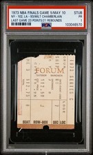 WILT CHAMBERLAIN LAST GAME 1973 NBA FINAL GAME 5 KNICKS TITLE#2 TICKET LA/NY PSA