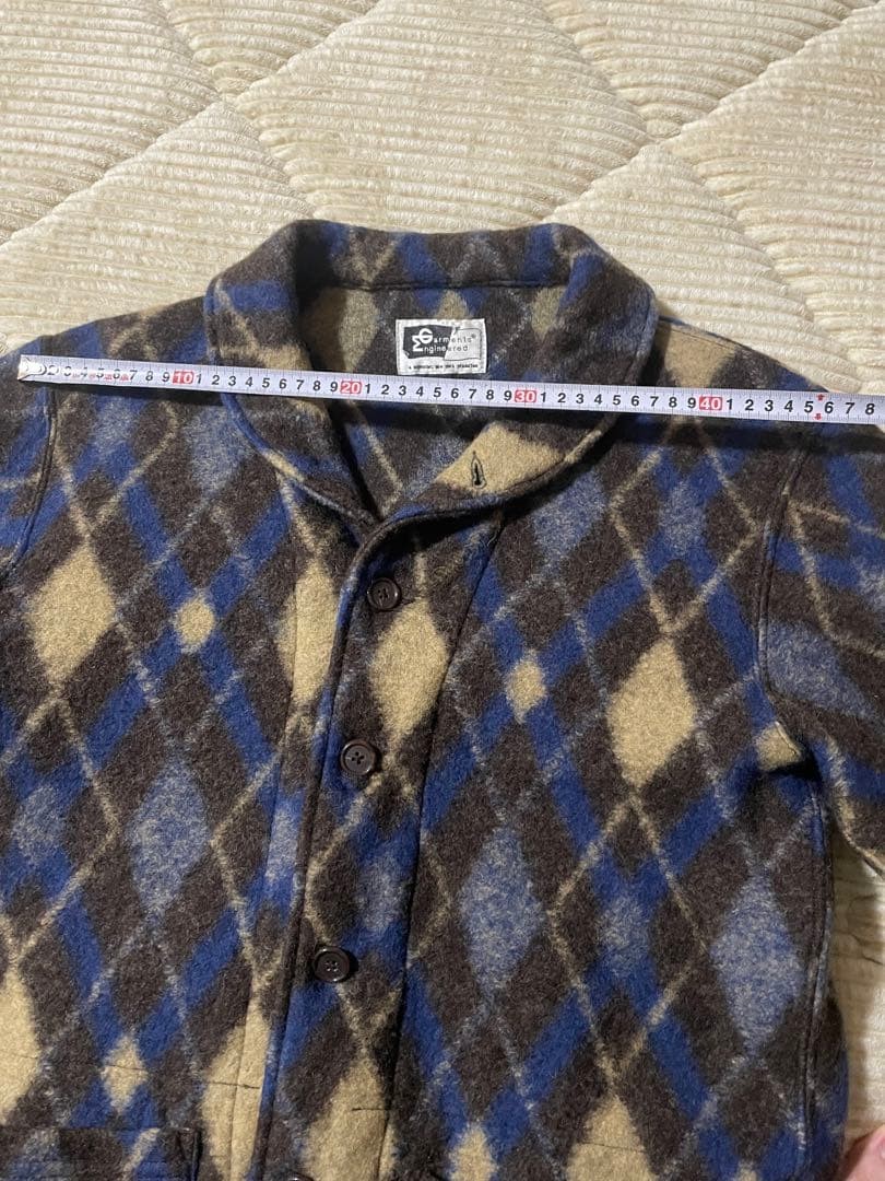 Engineered Garments Wool Jacket Blue Check Button… - image 6