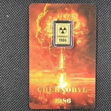 1/1000 oz 9999 Gold Bar Chernobyl 1986 Radiation Theme in capsule card