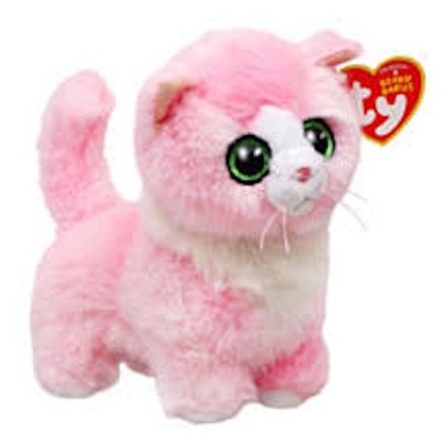 OFFIZIELLE TY BEANIE BABYS DAME ROSA/WEISSE KATZE KATZE REG 6''/15CM STOFFTIER 37409