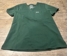 FIGS Catarina Technical Collection Scrub Top for Women Color Dark Green Size XS