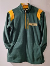 Green Bay Packers Youth 10-12 Medium 1/4 Zip Fleece Pullover NFL Team Apparel GO