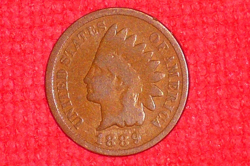 1889, *(Rare)*, Antique Coin, Indian Head Penny, (137 Years Old), *(Very Nice)*.