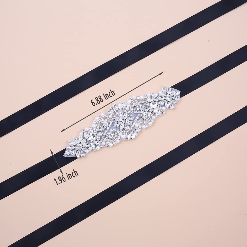 Crystal Bridal Belt for Wedding Gown, Wedding Dress Belts with Rhinestones an...