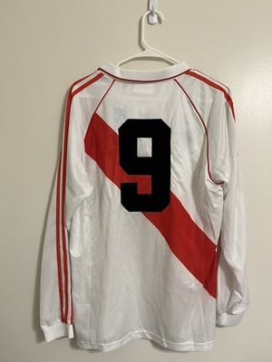Adidas River Plate #9 1994 Retro Home Jersey White Long Sleeve