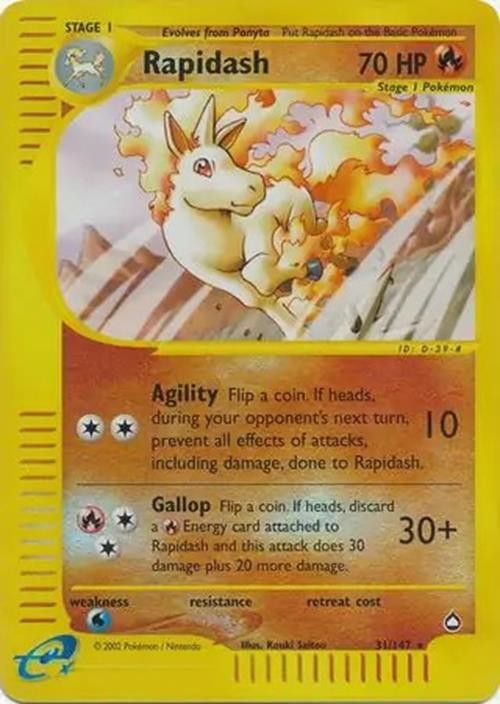 Rapidash - 31/147 - Pokemon Aquapolis Reverse Holo Rare Card NM