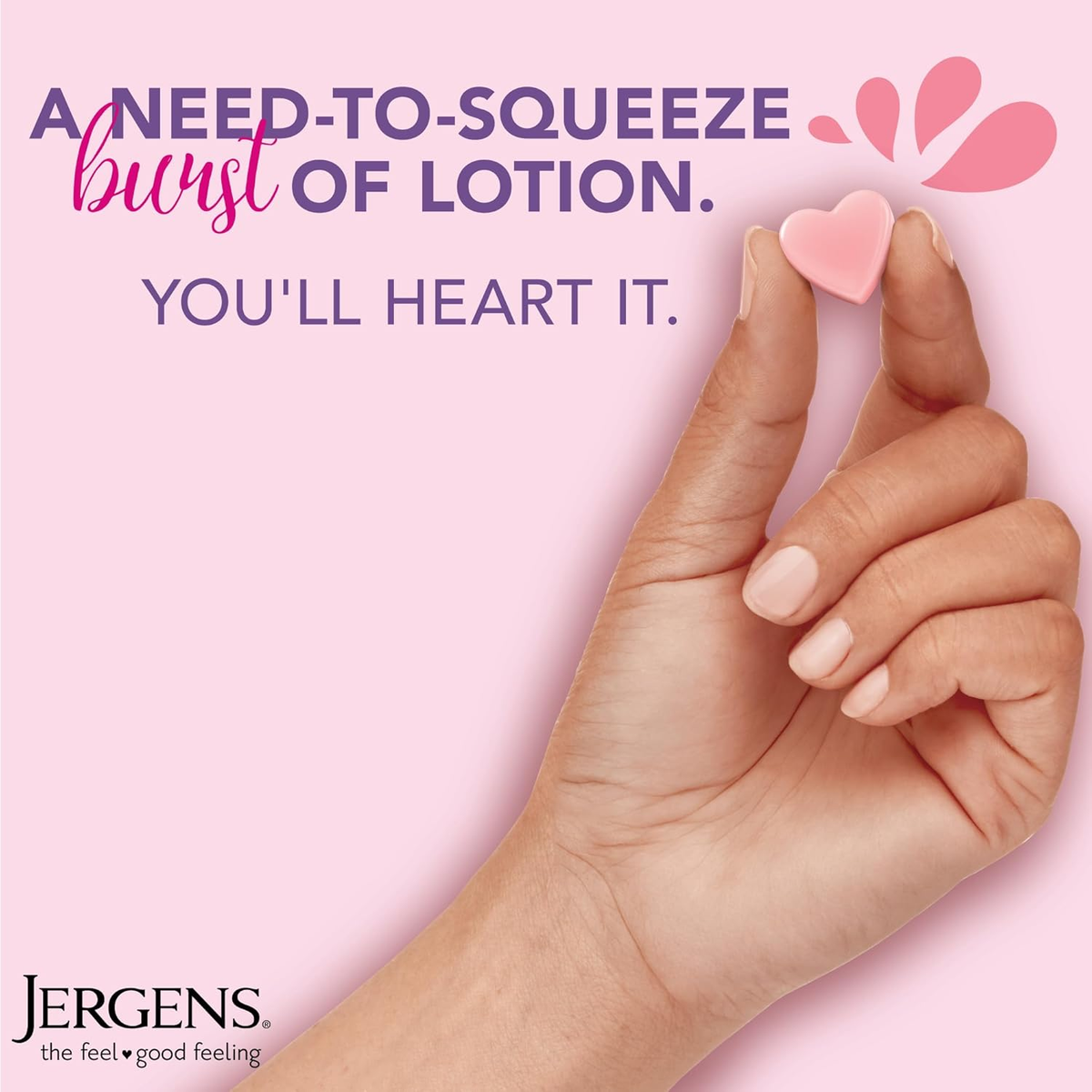 Jergens Cherry Almond Lotion Bursts, Squishy Heart-Shaped