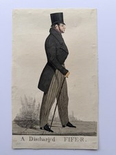 1821 Antique Etching; A Discharg'd Fife=r / Lord Fife by Dighton