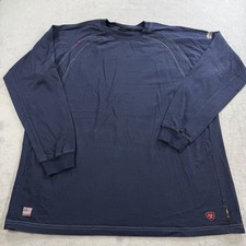 Ariat FR T Shirt Mens 2XLT Flame Resistant CAT2 2112 Blue Long Sleeve Work