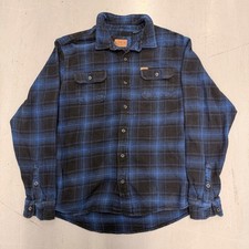 ORVIS Classic Collection Plaid Flannel Button Down Shirt Men XL Blue Black