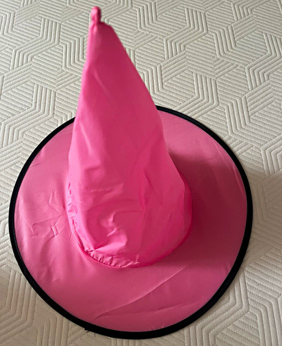 Pink & Black Witch Hat One Size Polyester Wide Brim Halloween set of 12