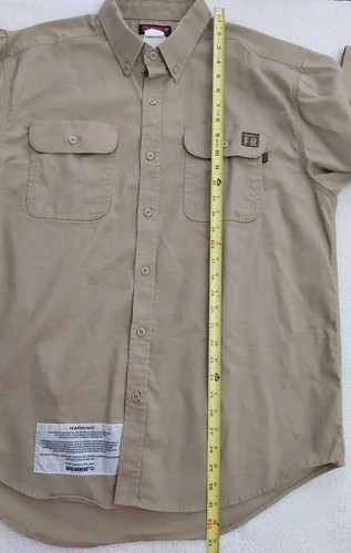 Wolverine FR Shirt Men's Size XL Beige Long Sleeve Flame Resistant Workwear 2 - Picture 9 of 13