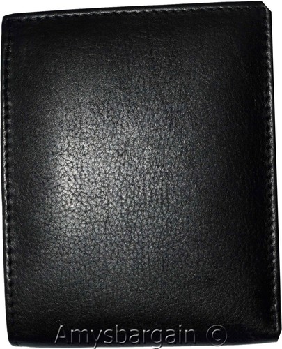 Hombre Wallwt RFID Hombre Cuero Cartera 2 Doble Pliegue Cuero Genuino 2 ID Nuevo En Caja - Imagen 7 de 12