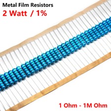 2 Watt Assorted Resistor Metal Film Resistors 1% 1 Ohm-1M Ohm 24 Value Available