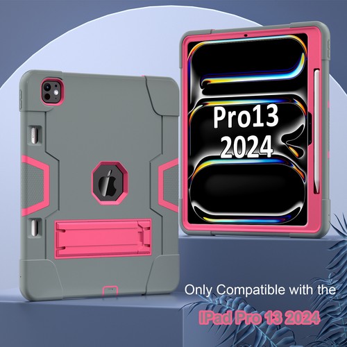 Funda protectora de silicona con armadura a prueba de golpes + soporte para PC para iPad Pro 13/11/Air 13/11 2024 - Imagen 47 de 92