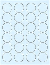 6 SHEETS 1-2/3" ROUND CIRCLE BLANK 144 BLUE STICKERS LABELS ALL PURPOSE CRAFTS