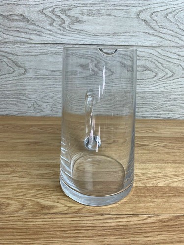 Clear Glass Water Pitcher Etched Wheat Pattern 8.5" Beverage Jug Excellent - Picture 4 of 8
