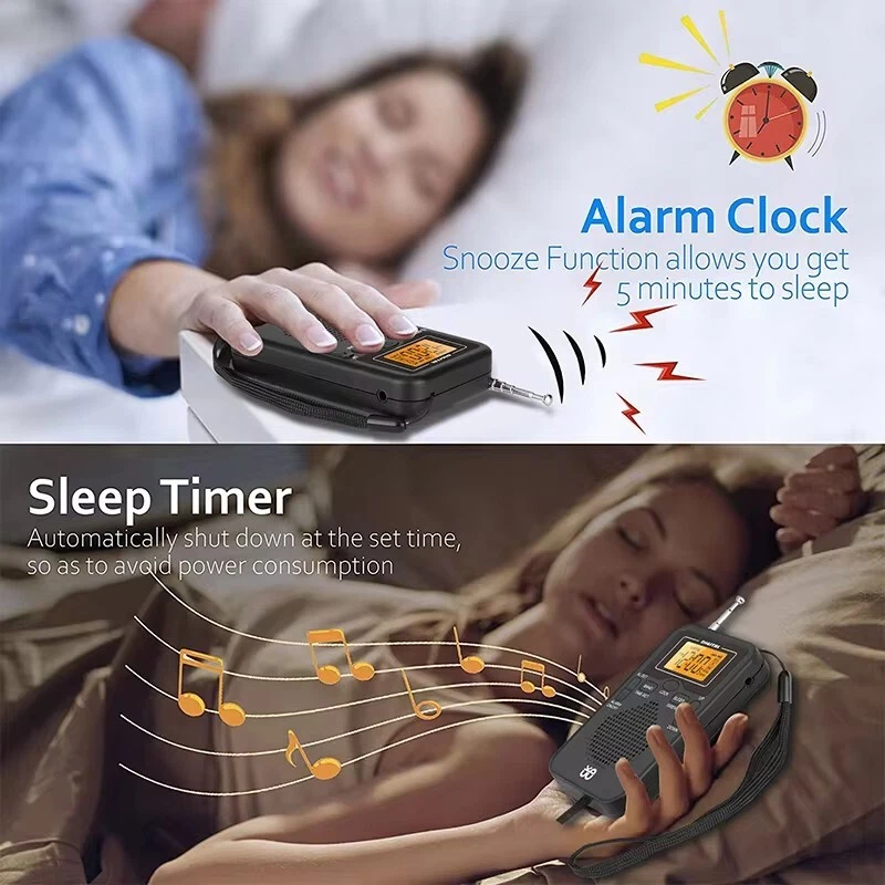 Portable Pocket Digital LCD AM FM Radio Battery Powered Receiver w/Loud Speaker - Image 2 of 4