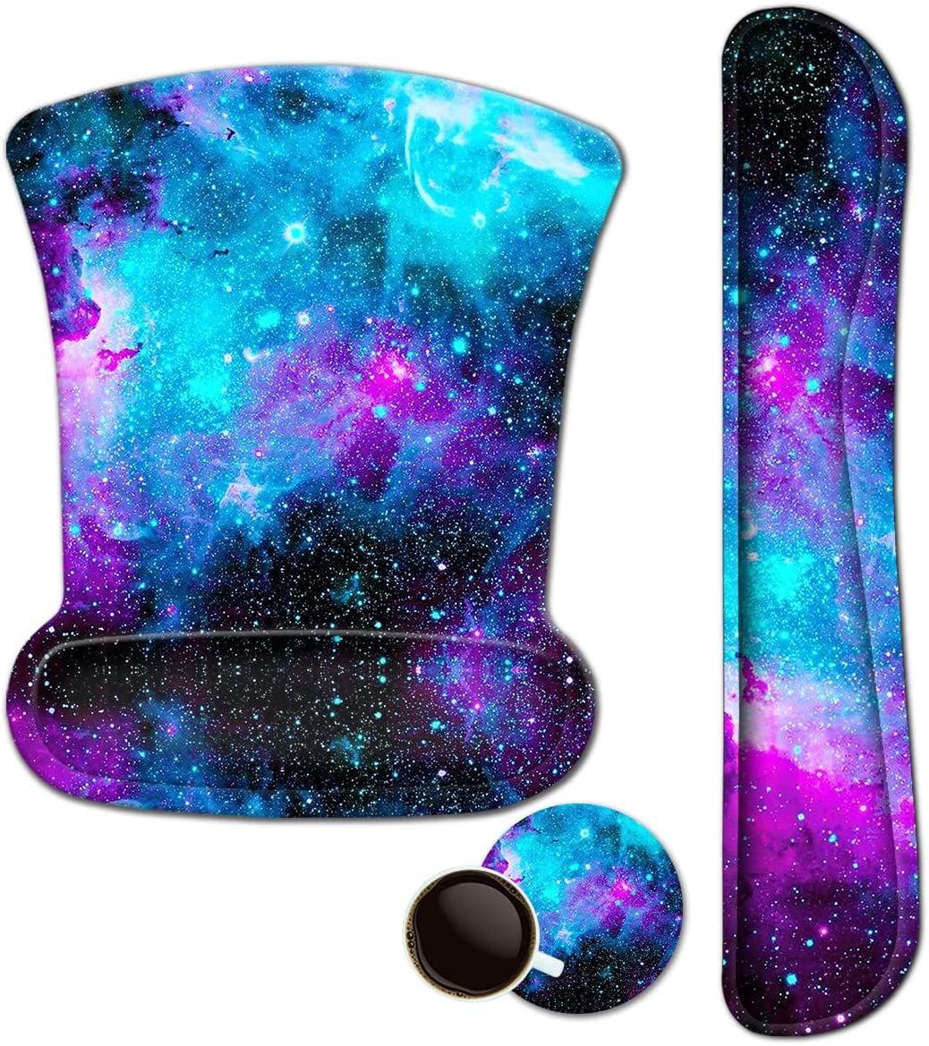 Ergonomic Mouse Pad with Wrist Support & Keyboard Rest Set  