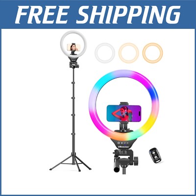 62'' Adjustable Tripod & 12'' RGB Ring Light for Professional Live Streaming=