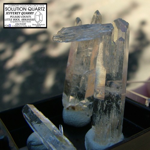 3 SOLUTION QUARTZ CRYSTALS JEFFREY QUARRY LITTLE ROCK ARKANSAS JEFFRY PERKY BOX - Picture 16 of 24