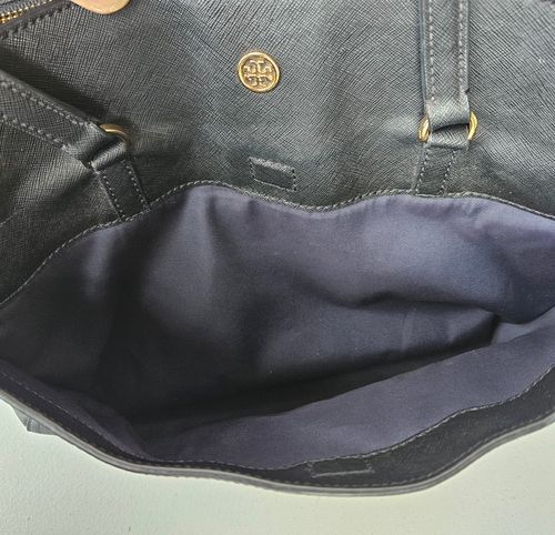 Tory Burch Large Black Robinson Tote Saffiano Leather Bag - Picture 15 of 21