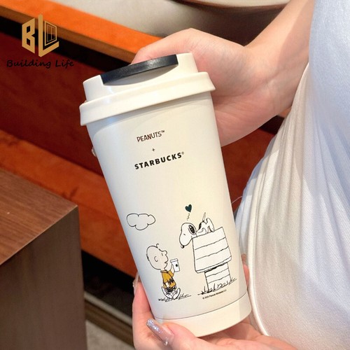 Neu 2025 Starbucks Snoopy Limited White 16oz Tasse Edelstahl Schreibtischbecher 473ml - Bild 1 von 13