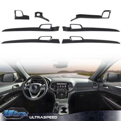 Fit For 2011-2020 Jeep Grand Cherokee Dashboard Panel & Door Handle Cover Trim