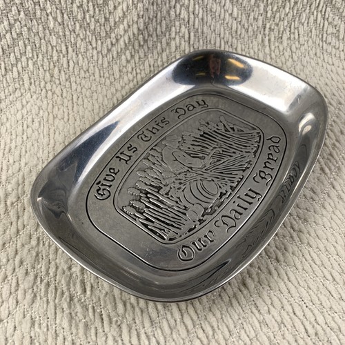 Wilton Columbia Pewter Give Us This Day Our Daily Bread Serving Dish USA Made - Picture 7 of 15