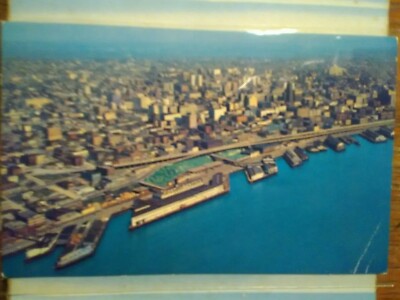 VINTAGE POST CARD AERIAL VIEW SEATTLE WASHINGTON.