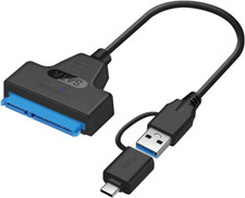 SATA to USB Cable 2 in 1 USB 3.0/USB C to 2.5" SATA Hard Drive External Converte